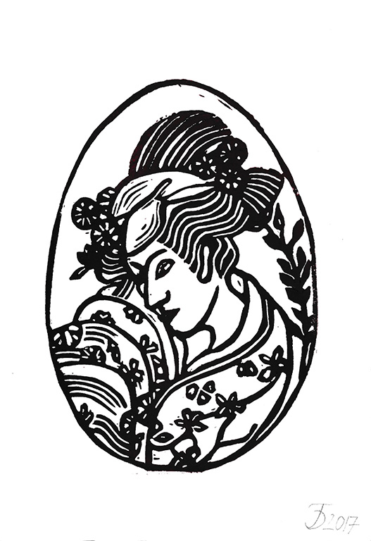 Frau im Ei